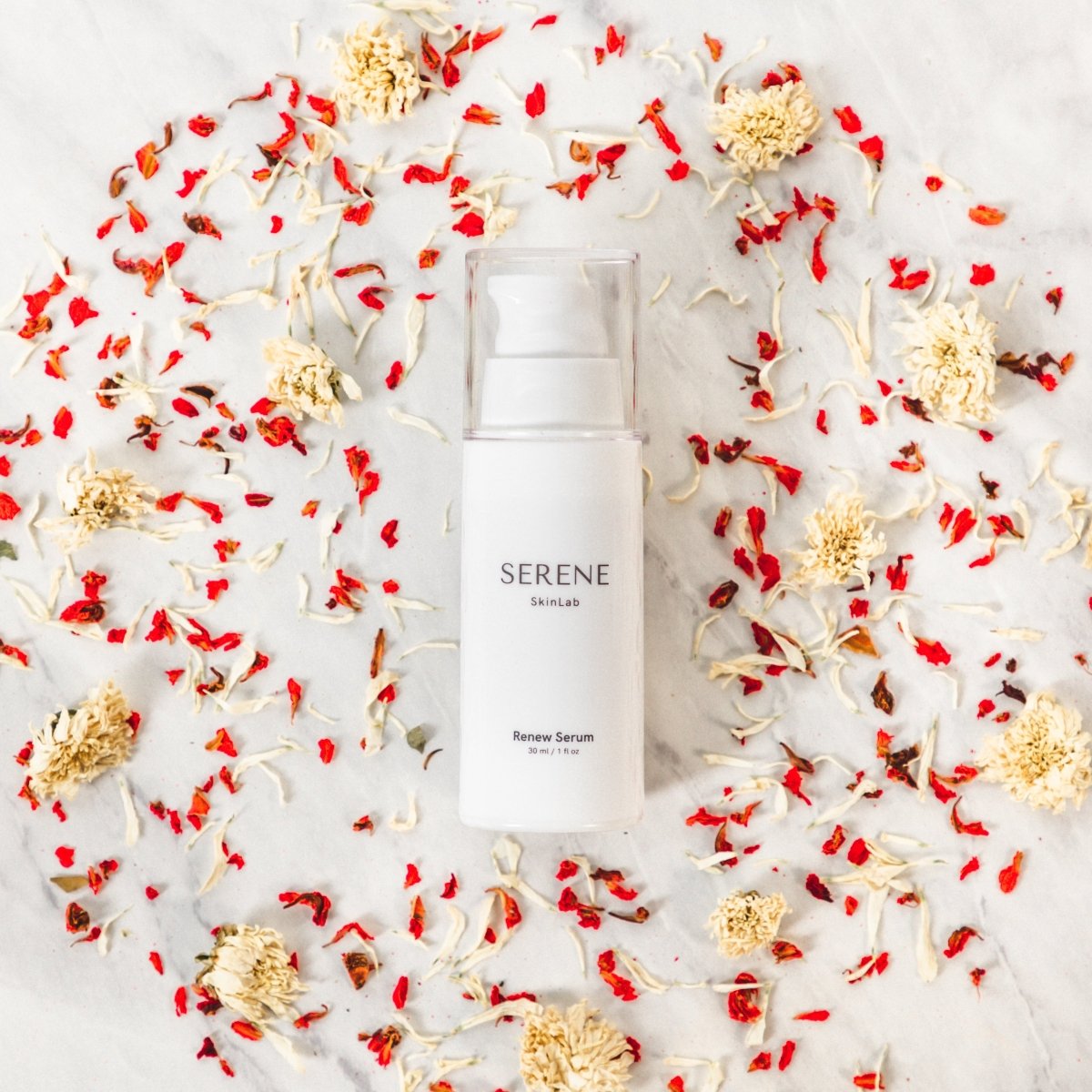 Renew Serum on flowers